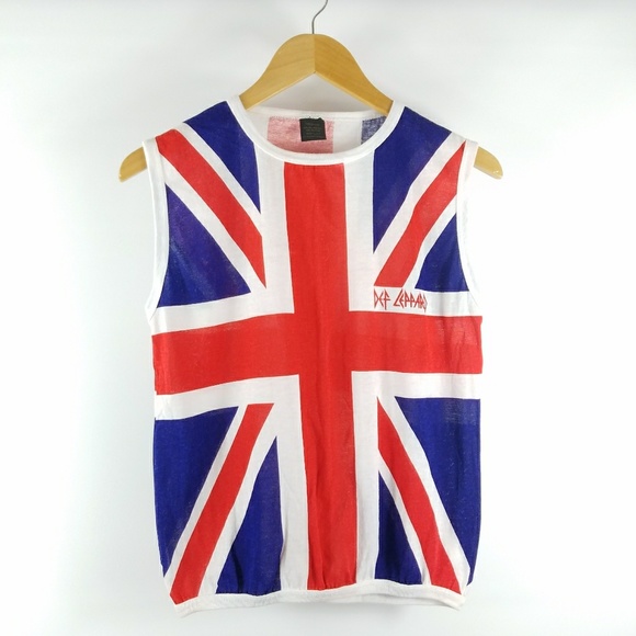 Def leppard union jack sleeveless shirt Clearance